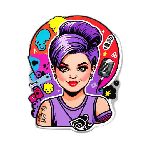 Hrave samolepky Kelly Osbourne s hudebními a módními ikonami
