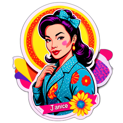 Sticker Janice Tjen Gaya Retro