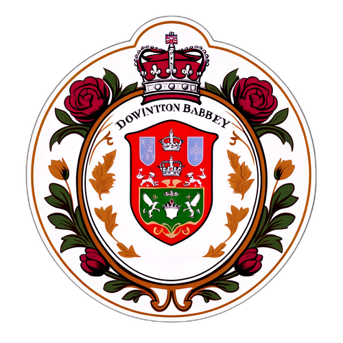 Downton Abbey Klistrelabel med Crawley-familien våbenskjold