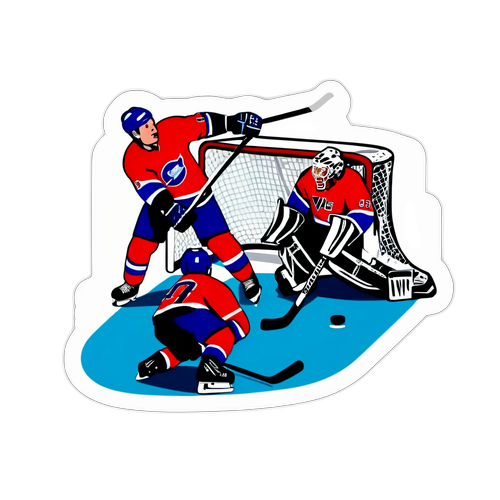 Dramatic Hockey Game Moment Sticker