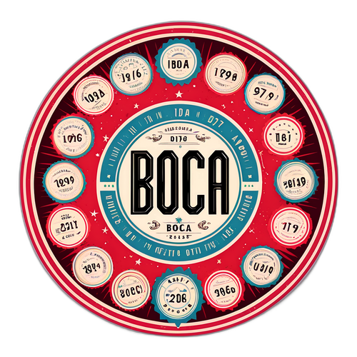 Conjunto de Fechas Importantes de Boca en Diseño Vintage