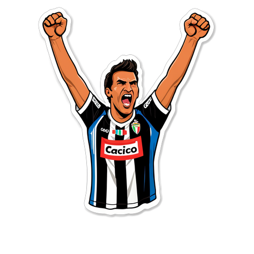 Un sticker de Colo-Colo celebrando un gol
