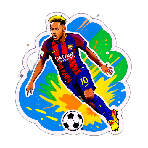 Autocollant Neymar en Action