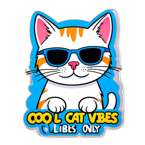 मस्ती में चश्मा पहनने वाला बिल्लियों का स्टिकर