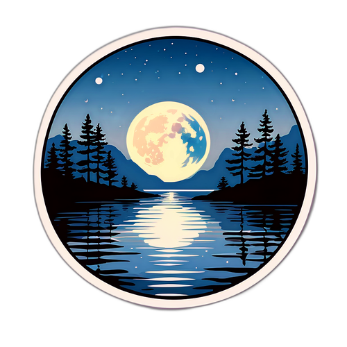 Vollmond über einem ruhigen See