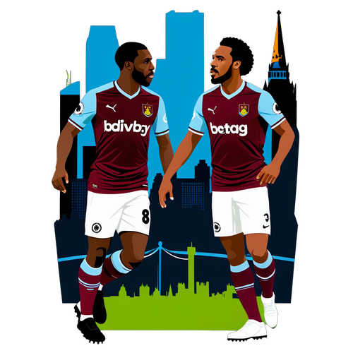 Fantastiske Fodboldøjeblikke: Chelsea og West Ham Spillere i Dramatisk Design med Londons Skyline!