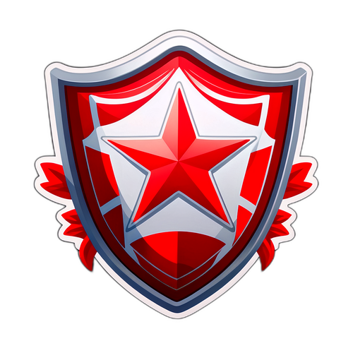 Елемент футболу з патосом: стилізований щит із славою Червоної Зірки