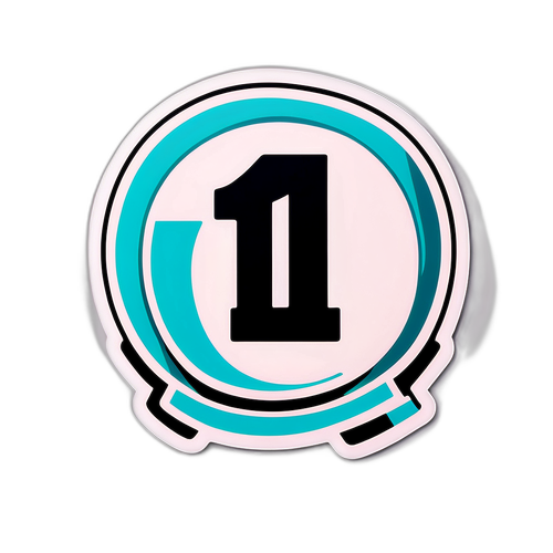 मिनिमलिस्टिक स्टिकर '1'