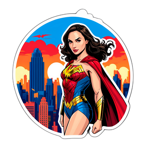 Empowered Superhero Sticker Design