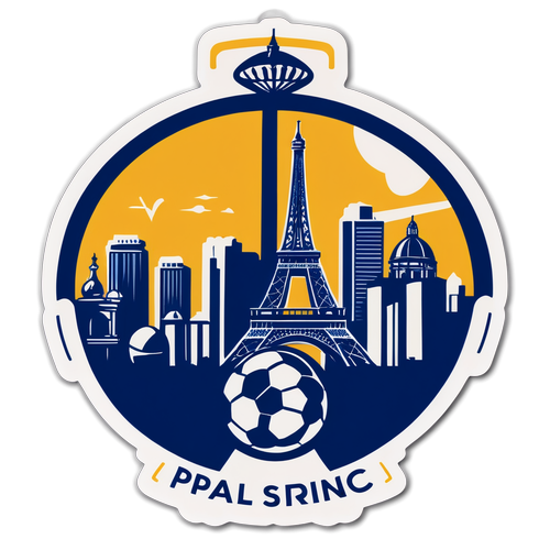 Parijse Skyline en Voetbal Sticker