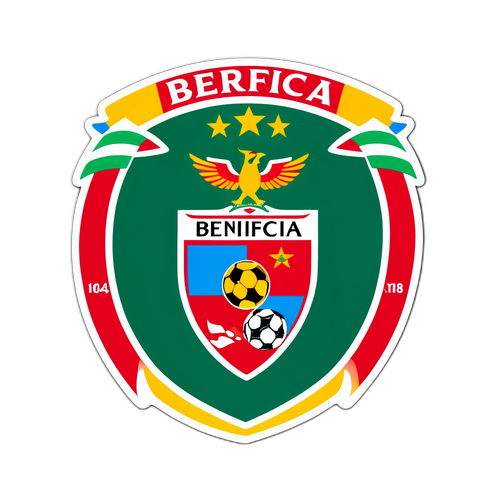 Sticker met kleurrijke voetbalvelden van Benfica en Tondela