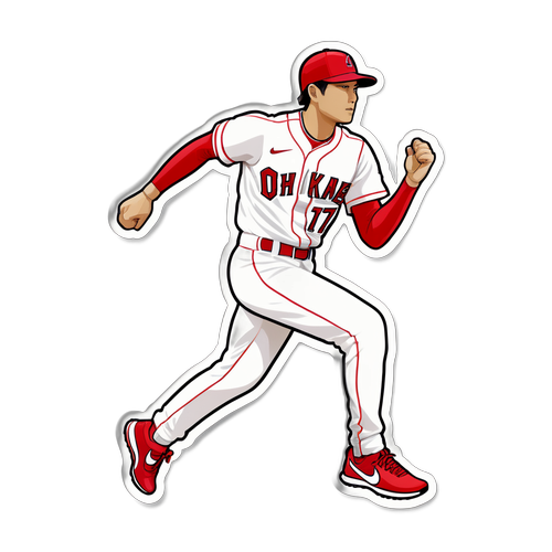 大谷翔平がナイキのスニーカーを履いているステッカー