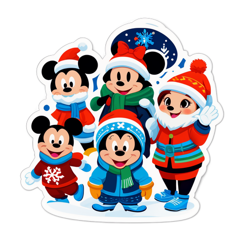 Εορταστικοί χαρακτήρες της Disney σε χειμερινή ενδυμασία
