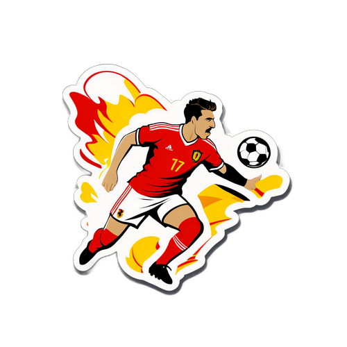 Faszinierende Fußballillustration: Belgien gegen Wales