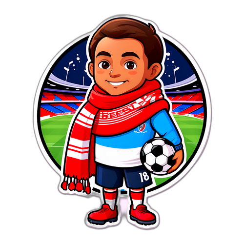 Fan al echipei Brest cu fular