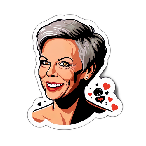 Legesyg og sjov klistermærke af Jamie Lee Curtis