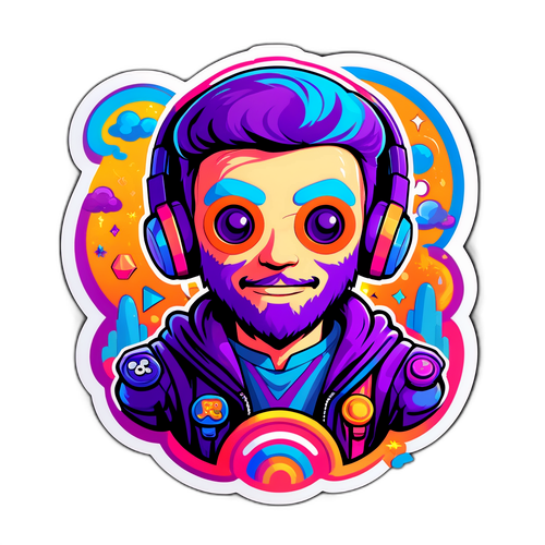 Nhãn dán tâm linh pha trộn nhân vật game với logo Twitch