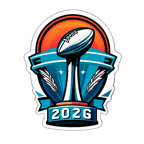 Super Bowl 2026 Voittajan Trophyn Tarra