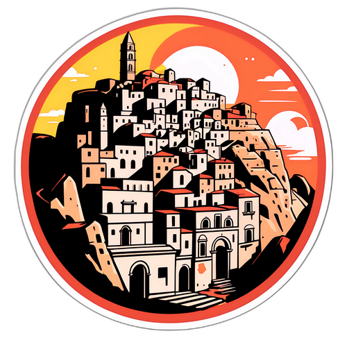 Sticker ispirato all'architettura di Matera