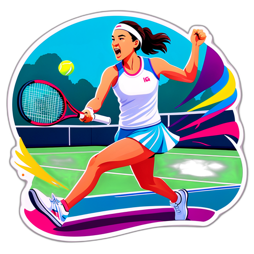 Vibrant Iga Swiatek Tennis Sticker