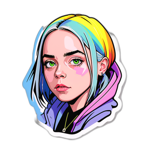 Autocolant artistic cu Billie Eilish