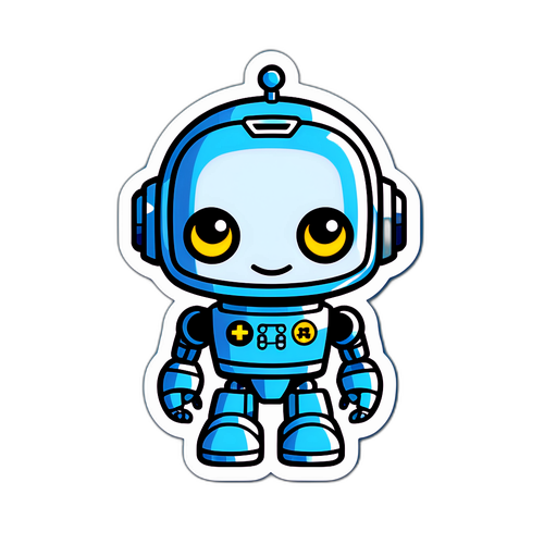 מדבקת רובוט ידידותי של ג'מיני AI