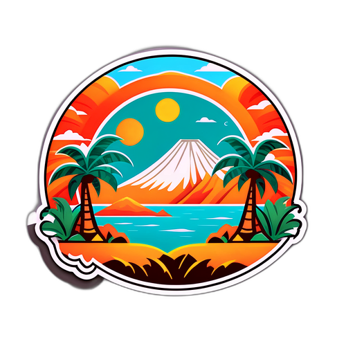 Vakker natur klistremerke fra Indonesia