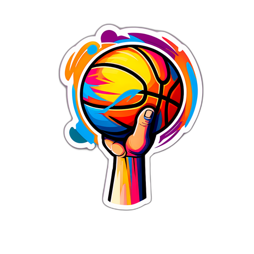 Colorful Spinning Basketball Design