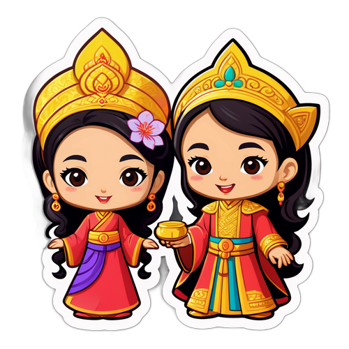 สติ๊กเกอร์ขำขันของท่านลอร์ดและท่านหญิงขำดวงในตอนที่ 1