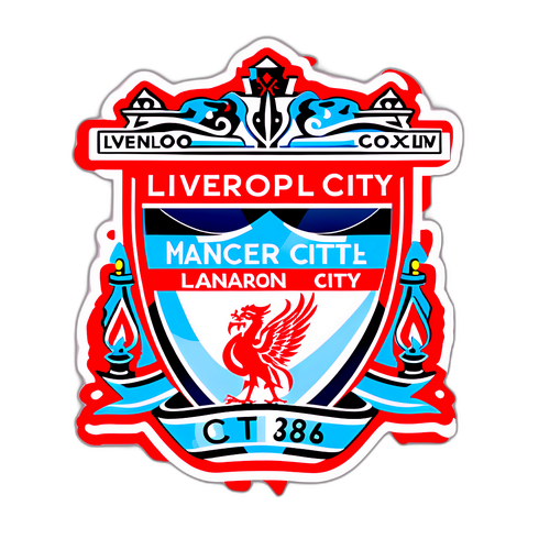 리버풀과 맨체스터 시티의 브로마이드 스타일 화려한 스티커