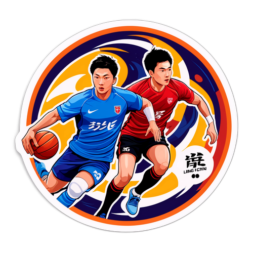 王楚钦与梁靖崑比赛瞬间主题贴纸