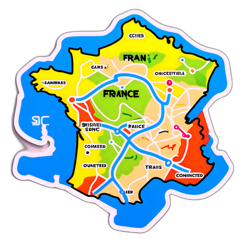 Carte de la France avec trains SNCF