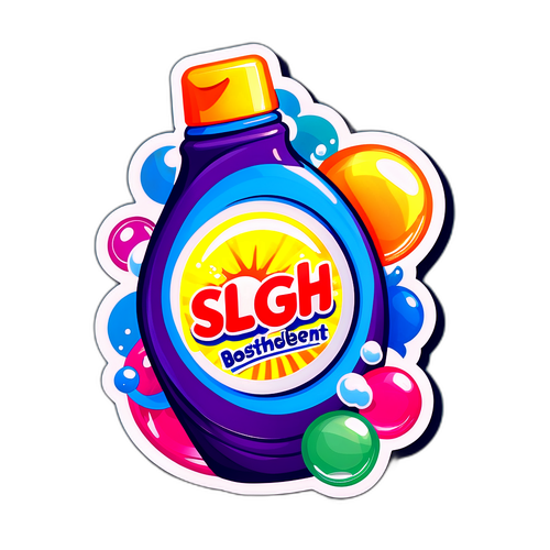 Étiquette de détergent à linge joyeuse