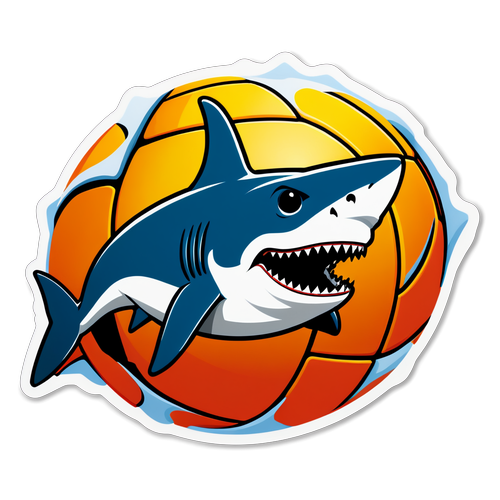 Shark Volleyball Sticker