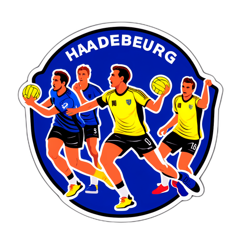 Magdeburg Håndboldspillere i Dramatisk Pose