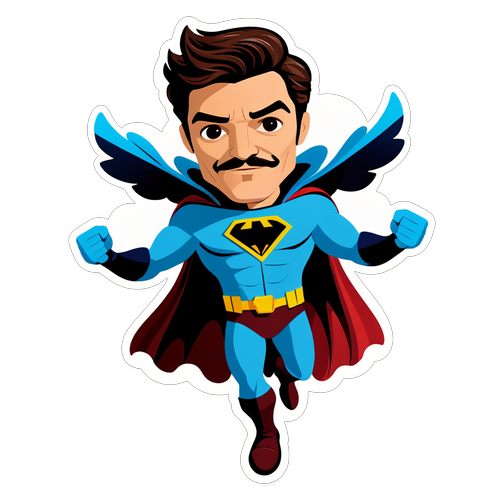 Superhelteklistermærke inspireret af Pedro Pascal