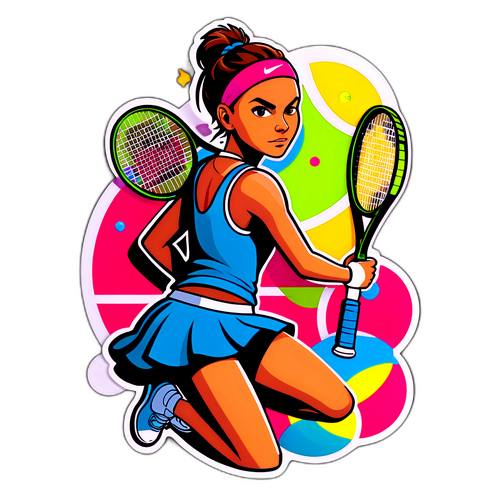 Elegant Tennis Sticker Featuring Rybakina