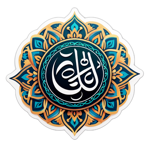 Sticker met de naam 'Imane' in traditionele Arabische kalligrafie