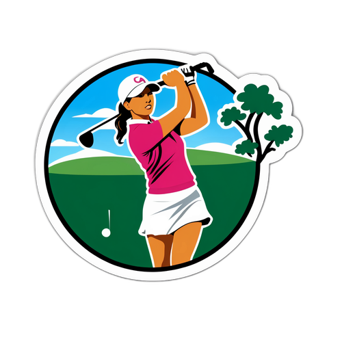 LPGA 토너먼트를 기념하는 화려한 골프 아이콘 스티커