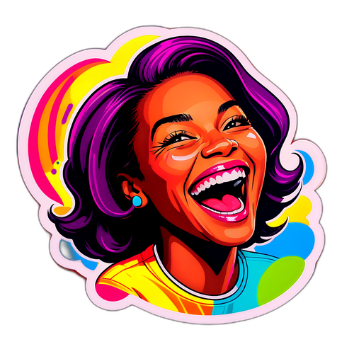 Adesivo di Andrea Delogu che ride