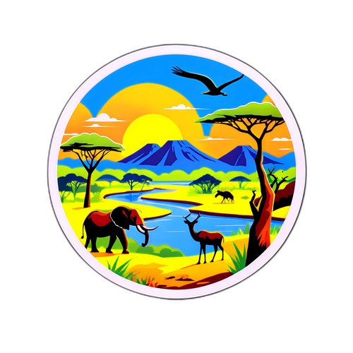 En scenisk klistermärke som representerar Zimbabwe