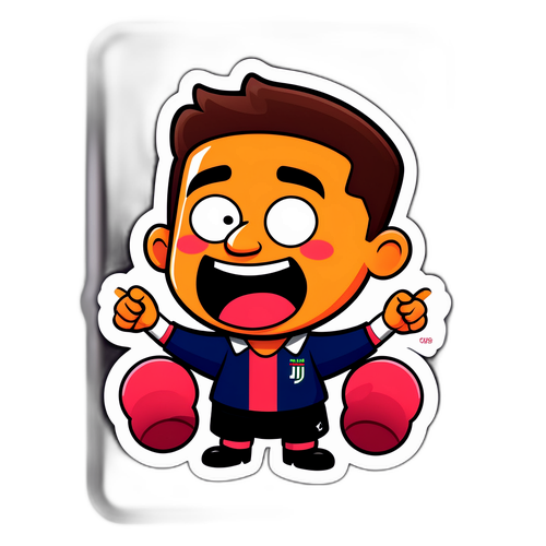 สติ๊กเกอร์ตัวละครที่มีความสุขซึ่งเกลียดทีมโบโลญญ่าและยูเวนตุส