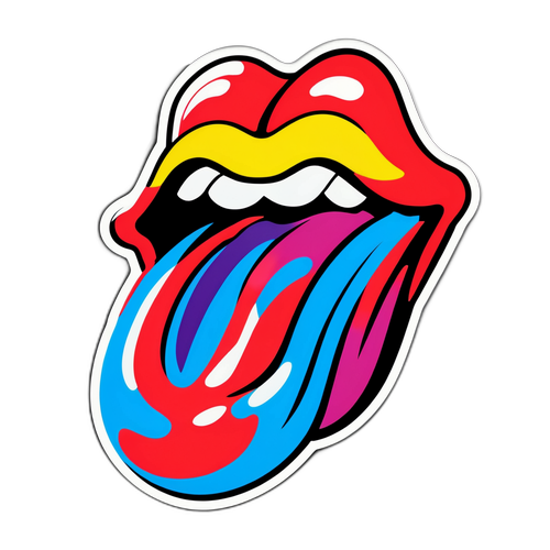 Fargerik Rolling Stones-logo med tunge