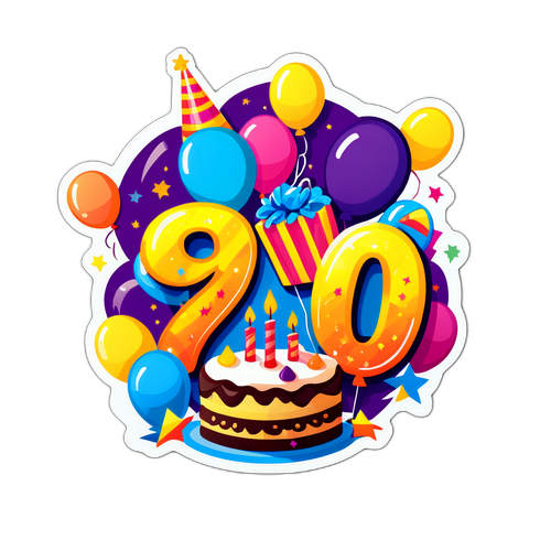 カラフルな誕生日ステッカー 19歳の誕生日を祝う