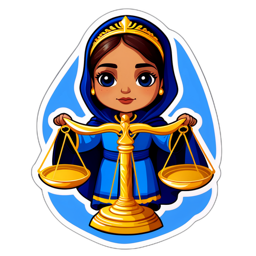 Desenho Artístico da Ministra Carmen Lúcia com a Balança da Justiça