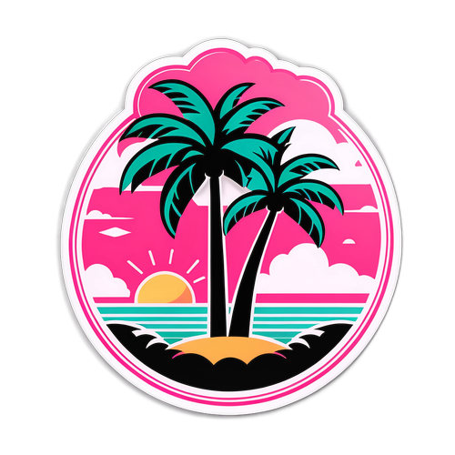 Calcomanía de Inter Miami con Elementos Icónicos de Miami