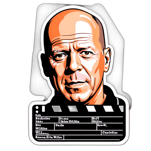 Ikonisk klistremerke av Bruce Willis