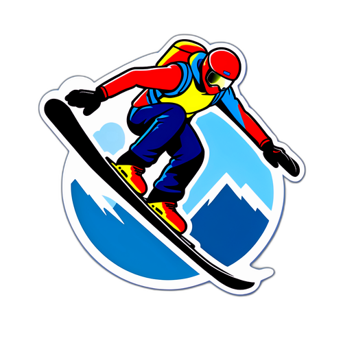 Sticker von Luke Littler auf einem Ski-Sprung