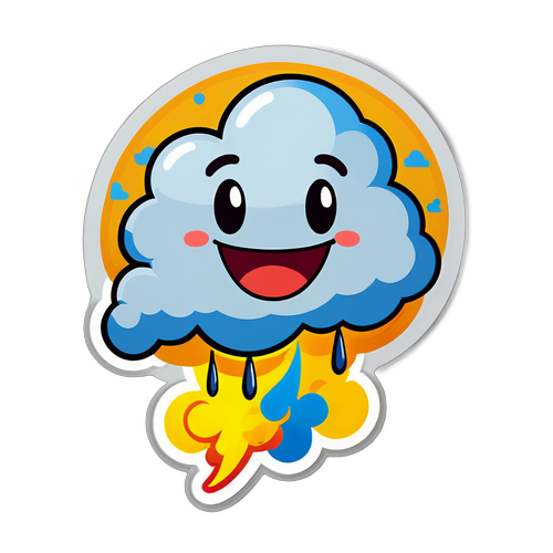 Cartoon Weerbericht met Blije Wolk