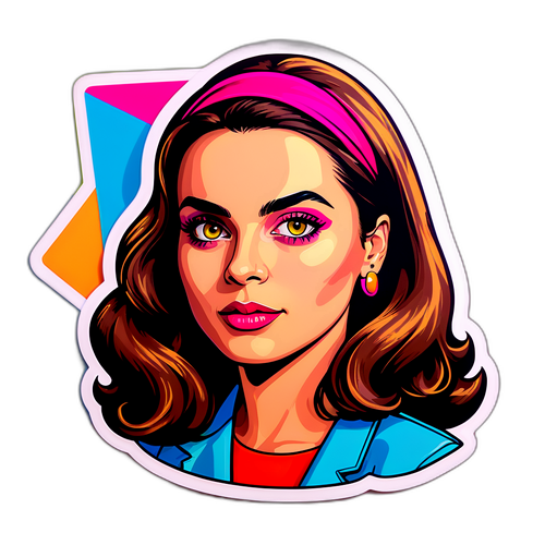 Sticker przedstawiający Martę Bijan w stylu pop-art